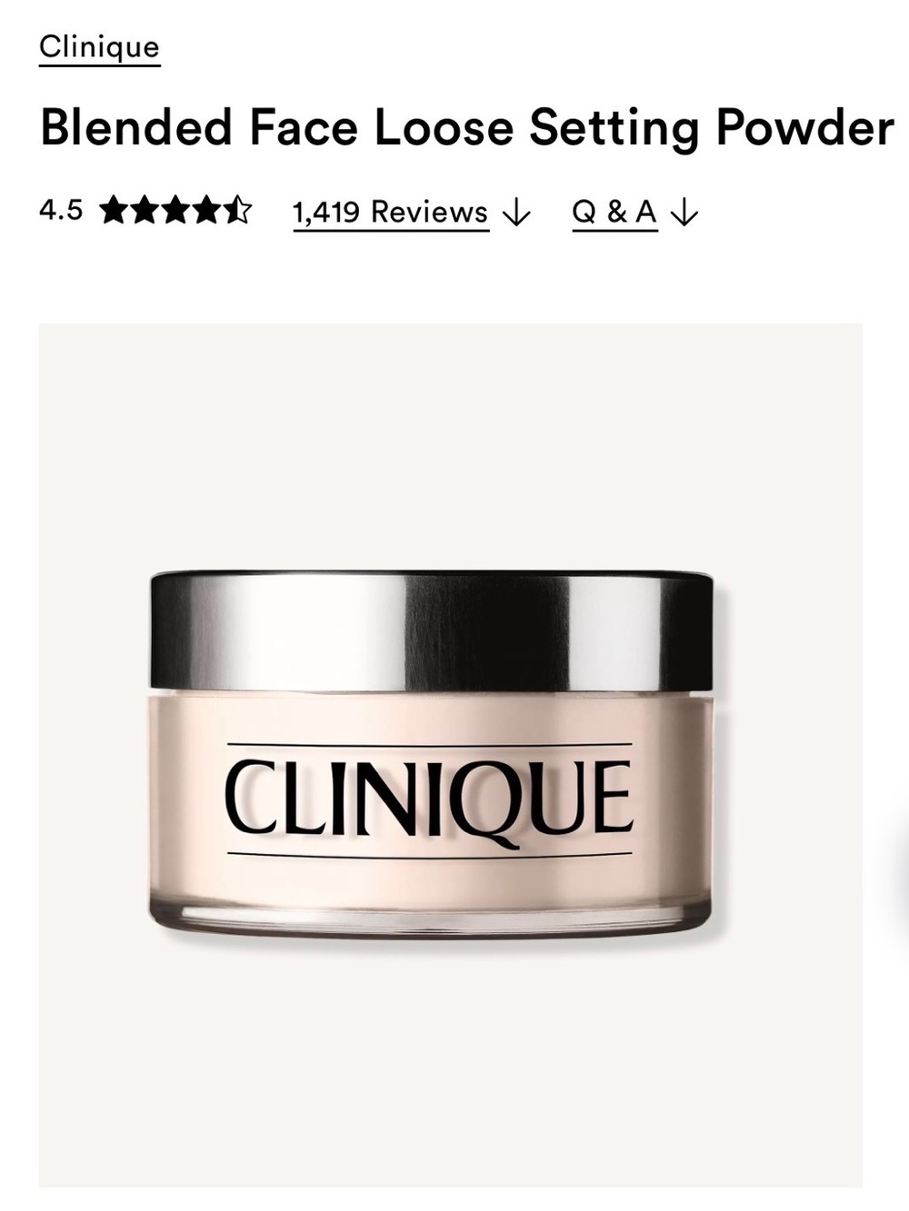 Nwt- Clinique Blended Face Loose Setting Powder — Light Beige